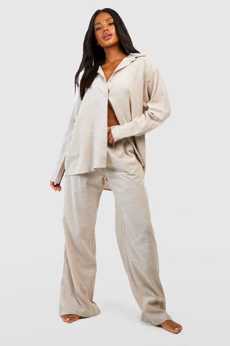 Cotton Tonal Pinstripe Pyjama Trouser - Image 3