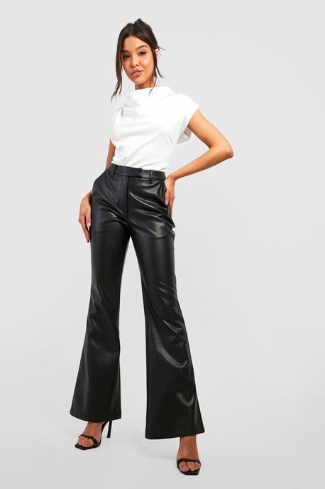 Cowl Neck Crepe Shoulder Pad Blouse - Image 3