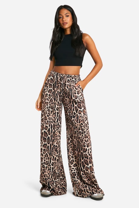 Tall Animal Print Wide Leg Trouser - Image 1