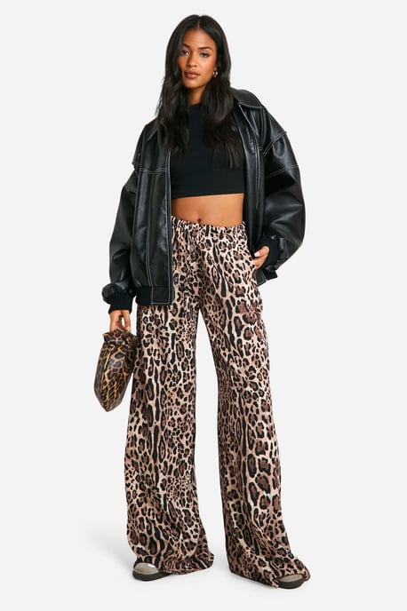 Tall Animal Print Wide Leg Trouser - Image 3