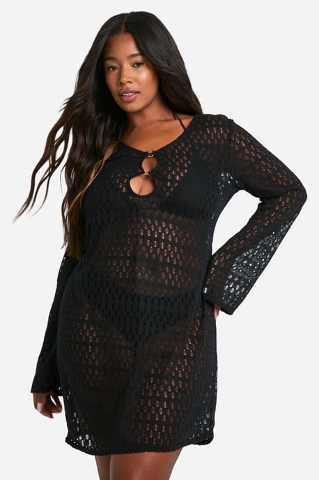 Plus O-ring Detail Beach Dress - Image 1