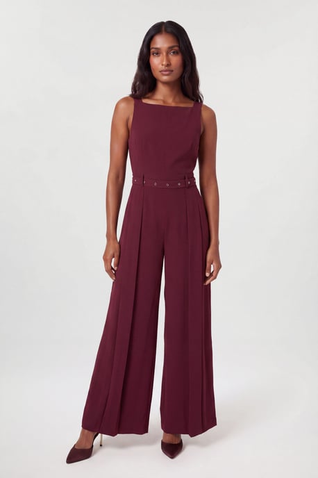 Tailored Crepe Pleated Kilt Jumpsuit - Image 1