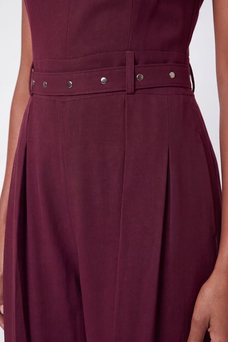 Tailored Crepe Pleated Kilt Jumpsuit - Image 3