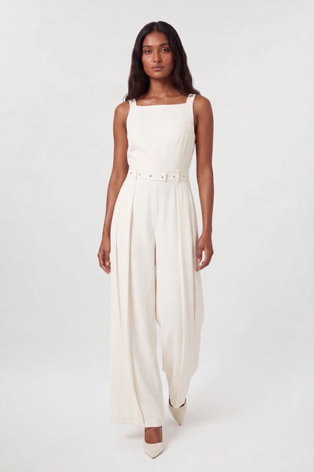 Tailored Crepe Pleated Kilt Jumpsuit - Image 1