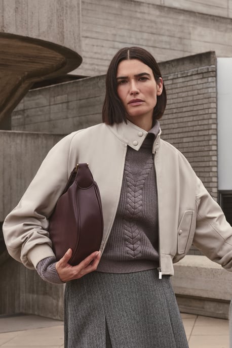 Leather Bomber Jacket - Image 1