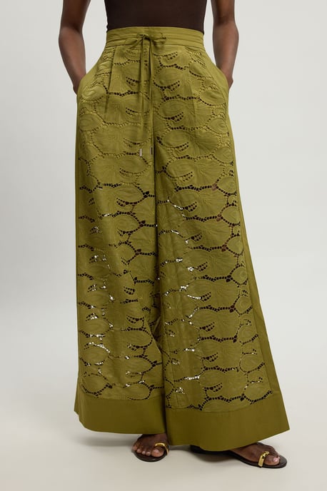 Cutwork Cotton Woven Trouser - Image 2