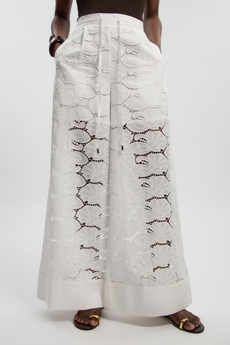 Cutwork Cotton Woven Trouser  - Image 3