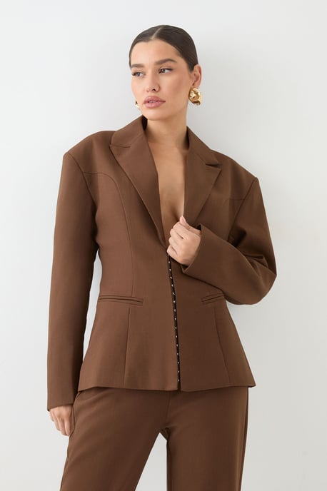 Tailored Dipped Waist Blazer - Image 1