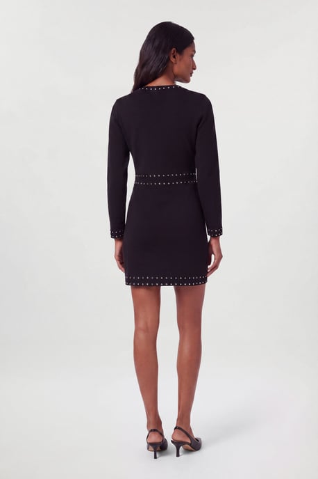 Studded Detail Knitted Mini Dress - Image 2