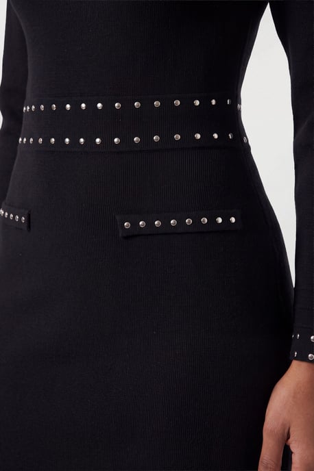 Studded Detail Knitted Mini Dress - Image 3