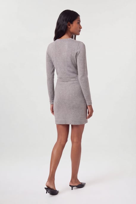 Studded Detail Knitted Mini Dress - Image 2