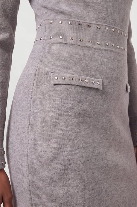 Studded Detail Knitted Mini Dress - Image 3