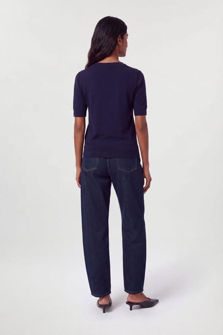 Forever Viscose Blend V Neck Knitted Short Sleeve Top - Image 2