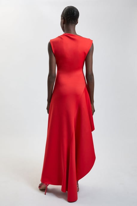 Scuba Drama Ruffle Hem Woven Maxi Dress - Image 3