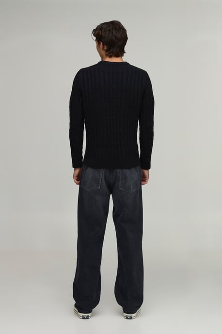 Muscle Fit Cable Knitted Jumper - Image 2