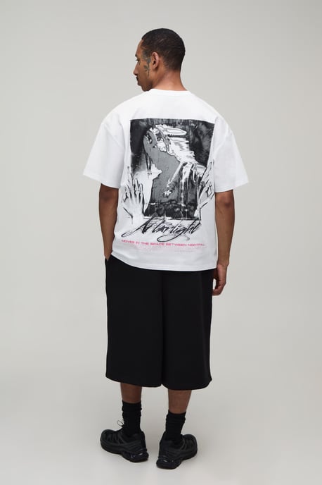 Afterlight Skull Print Oversized Short Sleeve T-shirt - Image 3
