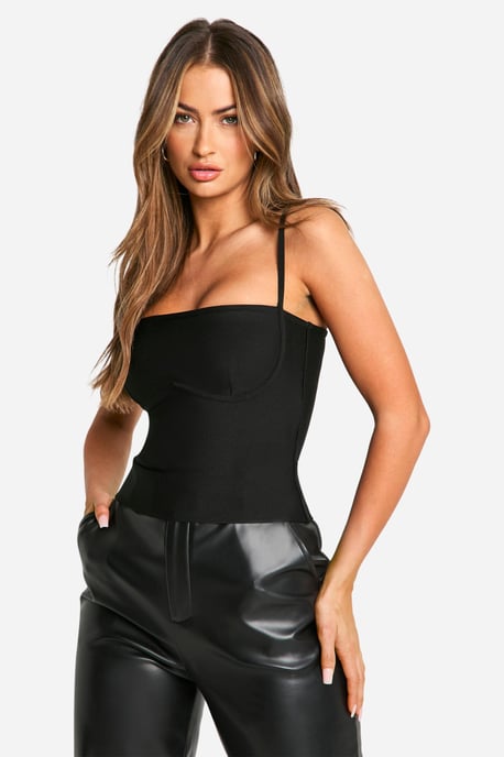 Bandage Cup Detail Strappy Corset Top - Image 1