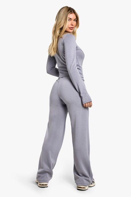 Zip Through Fitted Jacket And Wide Leg Trouser - Image 2