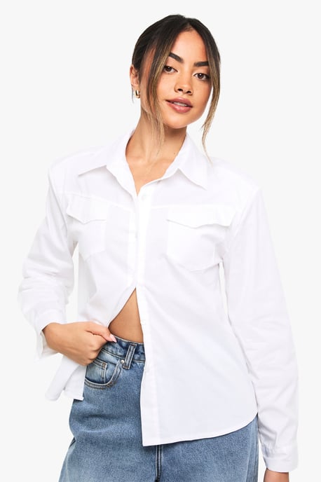 Western Style Shoulder Pad Shirt - Image 3