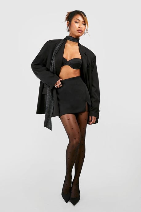 Mini Bow Detail Sheer Tights - Image 1