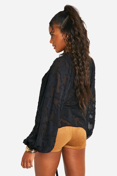 Burnout Floral Boho Blouse - Image 2