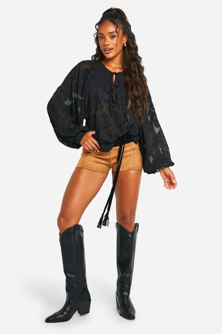 Burnout Floral Boho Blouse - Image 3