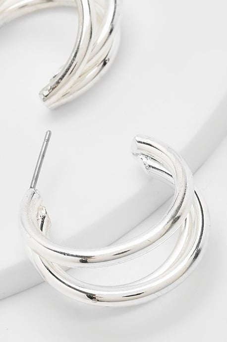 Triple Cut Out Hoop Earrings - Image 2
