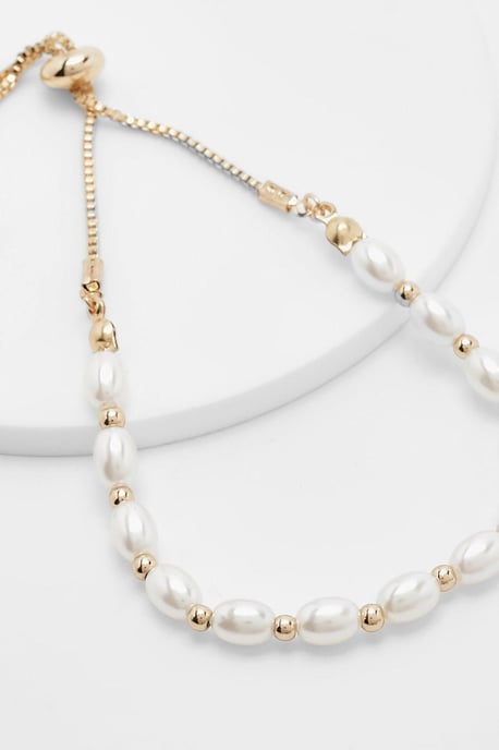 Pearl And Gold Toggle Bracelet - Image 2
