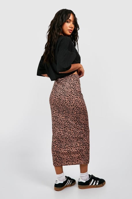 Leopard Ribbed Midaxi Skirt - Image 2