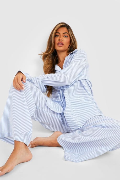 Cotton Pinstripe Pyjama Trousers - Image 3