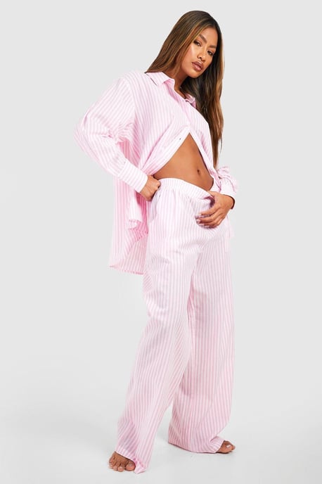 Cotton Pinstripe Pyjama Trouser - Image 1