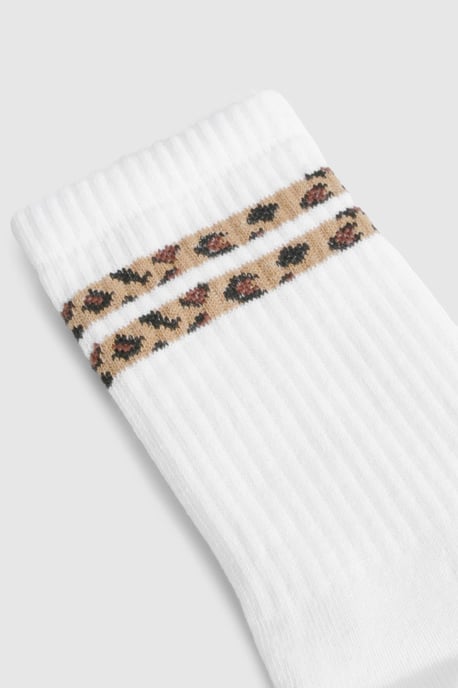 Leopard Double Stripe Sports Sock - Image 2
