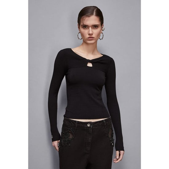 Patrizia Pepe Black Viscose Sweatshirt - Image 2