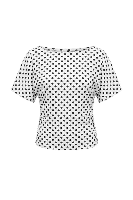 TRENDYOLMİLLA Dames Ecru Stippen Kort Getailleerd Blouses - Image 4
