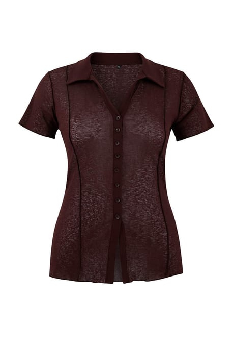 Trendyol Curve Dames Bruin Effen Kort Getailleerd Grote maten Blouses - Image 2