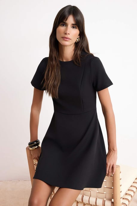 TRENDYOLMİLLA Dames Zwart Effen Kort / Mini Kort Skater Jurken - Image 5