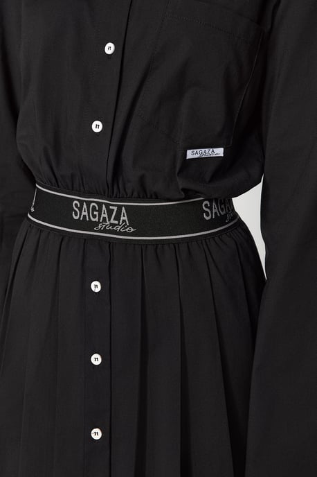 TRENDYOLMİLLA Dames Zwart Effen Kort / Mini Lang Stijlvol/Avond Blousejurk Jurken - Image 3
