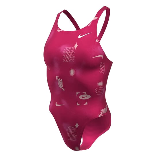 Nike Womens/Ladies Lettering Snug Fit One Piece Swimsuit (Rush) - Image 1