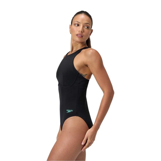 Speedo Womens/Ladies Racer One Piece Swimsuit (Anthracite) - Image 1