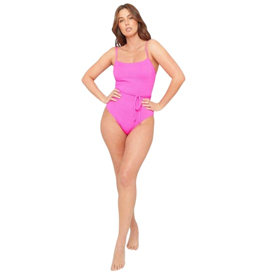 Be You Dameszwempak met riem en structuurpatroon (Roze) - Image 1
