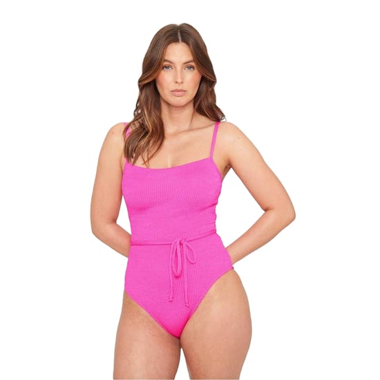 Be You Dameszwempak met riem en structuurpatroon (Roze) - Image 2