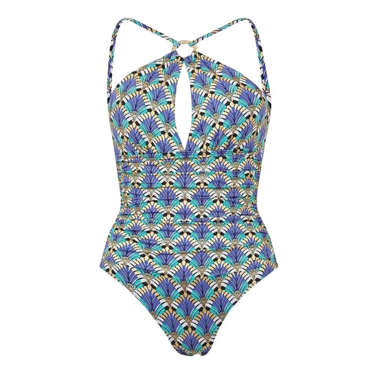 Biba Eendelig zwempak met hoge halslijn voor dames (Deco Rose) - Image 2