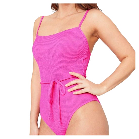 Be You Dameszwempak met riem en structuurpatroon (Roze) - Image 4