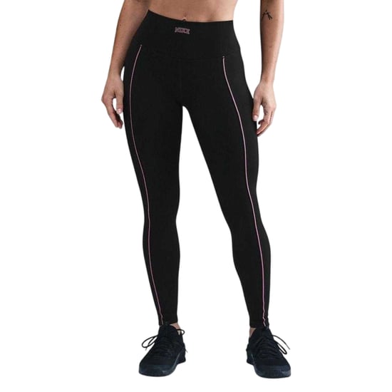 Nike Dameslegging met zijstrepen en hoge taille (Zwart/roze) - Image 2