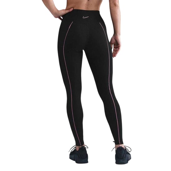 Nike Dameslegging met zijstrepen en hoge taille (Zwart/roze) - Image 3