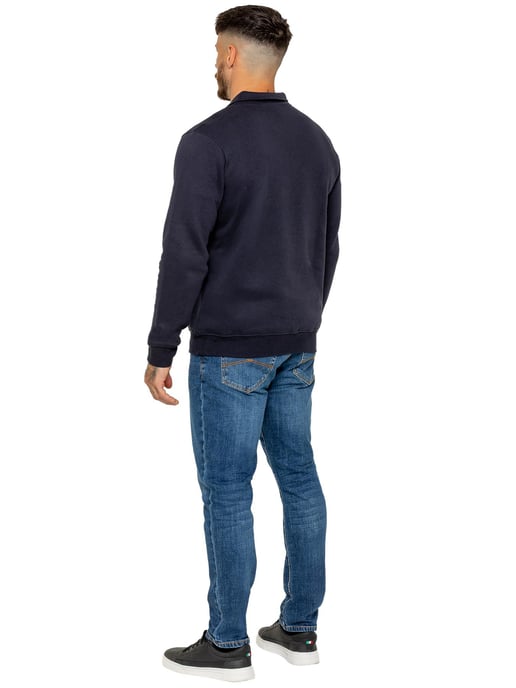 Enzo Milano | Mens Half Zip Collared Sweatshirt - Image 5