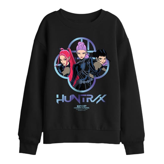 K-Pop Demon Hunters Childrens/Kids Huntr/X Girls Logo Sweatshirt (Black) - Image 1