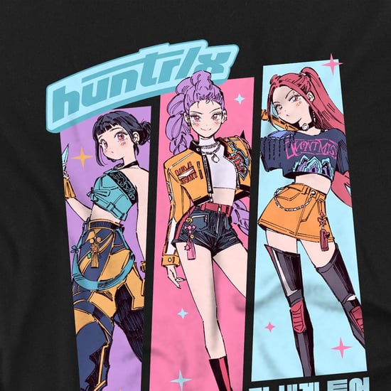 K-Pop Demon Hunters Childrens/Kids Huntrix Anime Sketch Sweatshirt (Black) - Image 3