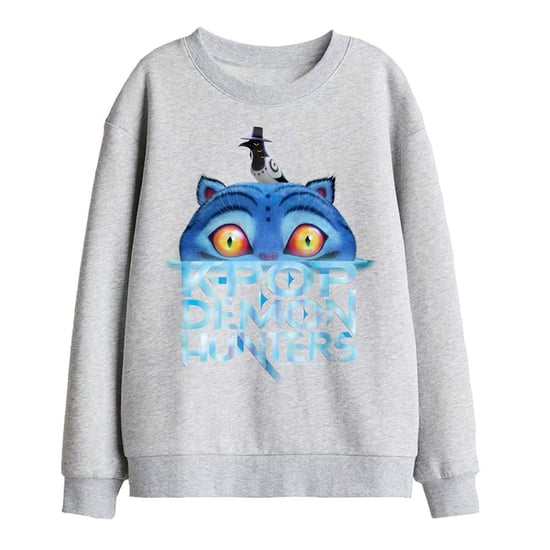 K-Pop Demon Hunters Kinder-sweatshirt met Derpy Tiger-logo in vervaagde stijl (Atletische Heide) - Image 1