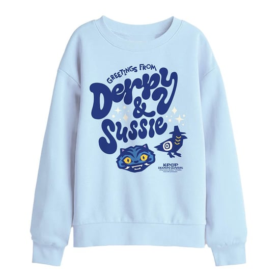K-Pop Demon Hunters Childrens/Kids Derpy & Sussie Icons Sweatshirt (Light Blue) - Image 1